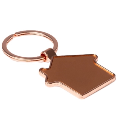 House-shaped metal keychain for engraving - 10 pcs
